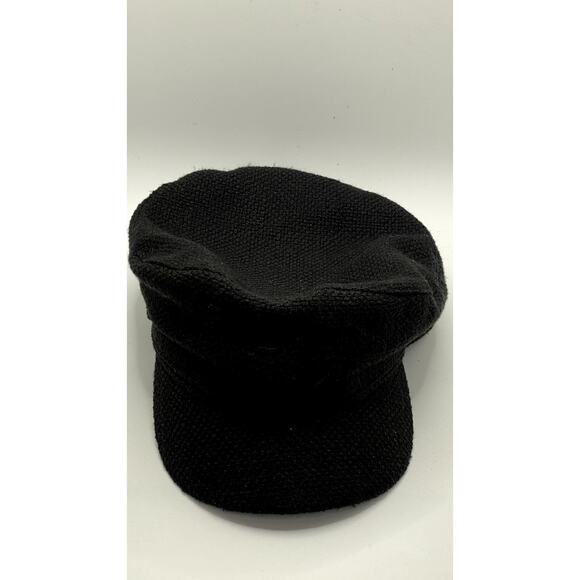 ZARA Women’s Black Textured Army Cap SZ M - Picture 1 of 7
